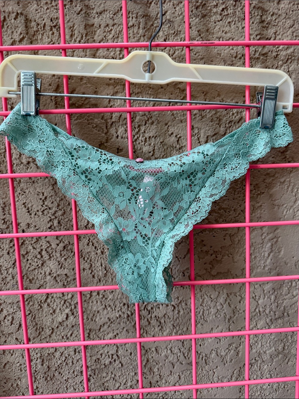 Victoria's Secret Mint Green Dream Angels Lace Thong